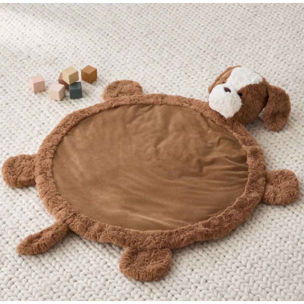 Pottery Barn Faux Fur Plush Play Mat Spaniel
